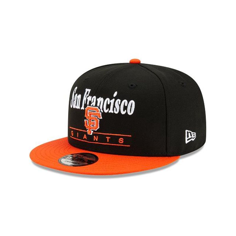 MLB San Francisco Giants Two Tone Retro 9Fifty Snapback (FFO8756) - Black New Era Caps